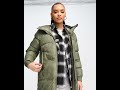 columbia shiny pike lake long padded puffer coat jacket hooded green women asos