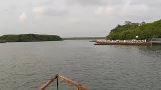 boat travel along The Karuvannur River (കരുവന്നൂർ പുഴ) Kerala, India