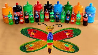 How to make Rainbow BUTTERFLY with Orbeez from Big Coca Cola vs Mentos & Popular Sodas