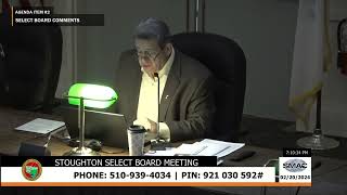 Stoughton Select Board Meeting 2/20/24