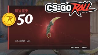 50 COINS TO A KARAMBIT ON CSGOROLL!