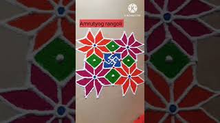 7×7 dotted rangoli/Daily rangoli design/small n easy rangoli designs/#Rangoli #daily #dailykolam#diy