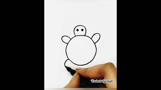 Simple turtle drawing for kids / easy art #shorts #short