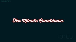 10 Minutes - Text Progress Bar - Countdown Timer with Alarm & Chapters - Red & Blue