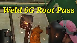 Weld root pass @ 6G position using E6011 in SMAW process // Perform by: Christopher Orbillo