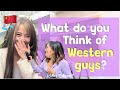 Ask Chinese girls "What do you think of Western guys?" Street interview in China🇨🇳