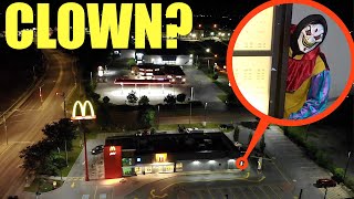 you won't believe what my drone saw at McDonalds at 3AM!! (Killer Clown Sighting) Ronald McDonald?