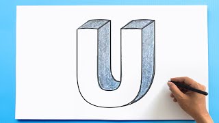 3D Letter Drawing - U