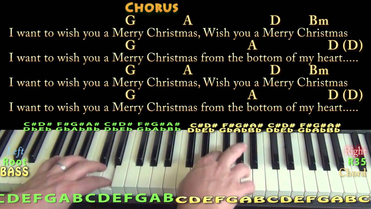 Feliz Navidad (Christmas) Piano Cover Lesson In D With Chords/Lyrics ...