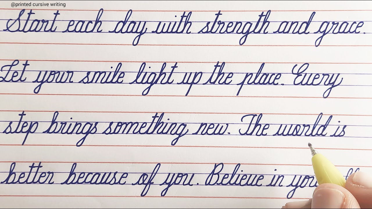 Cursive Writing English Handwriting Practice Tutorial Youtube