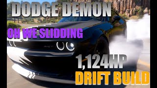 FORZA HORIZON 5 - 😈DODGE DEMON SLIDING😈- (1,124 HP 2018 Dodge Challenger SRT DEMON DRIFT/TUNE BUILD)