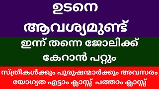 Job Vacancy Today Malayalam | ഇന്നത്തെ ജോലി ഒഴിവുകൾ  |Kerala  Job Vacancy 2025