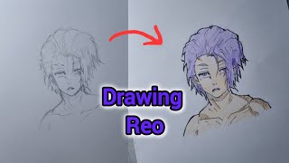 Drawing ✨️ Reo with pencil colour ✨️ #animedrawing #bluelock #reomikage