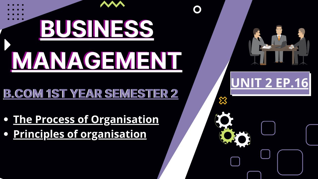 Process And Principles Of Organisation Business Management Unit 2 Part ...