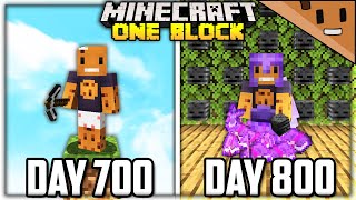 I Spent 800 Days in ONE BLOCK Minecraft... Here's What Happened
