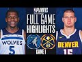 TIMBERWOLVES vs NUGGETS FULL GAME 1 HIGHLIGHTS | May 2, 2024 | NBA Playoffs GAME 1 Highlights (2K)