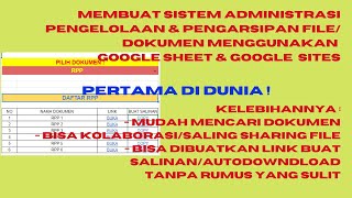 MEMBUAT SISTEM PENGELOLAAN \u0026 PENGARSIPAN FILE/DOKUMEN ONLINE MENGGUNAKAN GOOGLE SHEET \u0026 GOOGLE  SITE