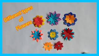How to make easy paper flowers/different types of paper flower making.