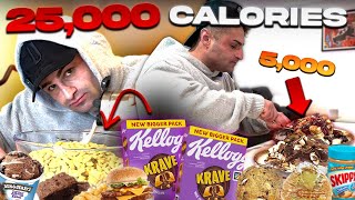 MASSIVE 25,000 CALORIE CHALLENGE | FULL DAY OF EATING