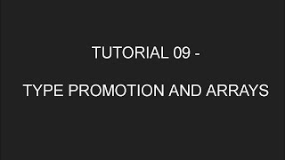 Java Programming Tutorial 09 - Type Promotion and Arrays