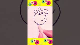 how to draw peppa pig 🐷🐷peppa pig drawing easy for kids 🌹Drawing And Coloring Peppa Pig 🌈 #peppapig