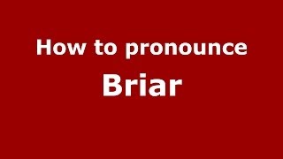 How to pronounce Briar (French/France) - PronounceNames.com