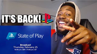 STATE OF PLAY is BACK Tomorrow!