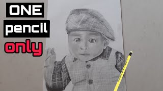 Drawing cute baby using one pencil only || ST DRAWING || ST DRAWING ART ||
