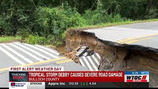 Bulloch County sees extensive flooding, road damage from Debby