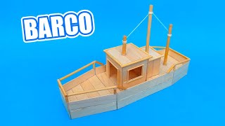 BARCO hecho con palitos de helado