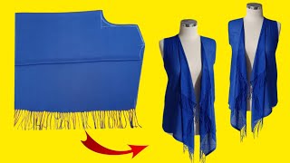 💥Fits all sizes💥Very Easy Vest Cutting and Sewing with Winter Shawl / Sew in 5 minutes