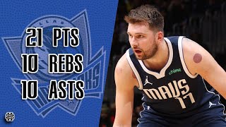 Luka Doncic 21 pts 10 rebs 10 asts vs Wizards 24/25 season