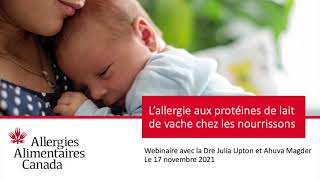 Webinaire : L’allergie aux protéines du lait de vache chez les nourrissons