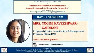 Day 6, Session 2: Mrs. Yogini Kaveeshwar-Gaidhani