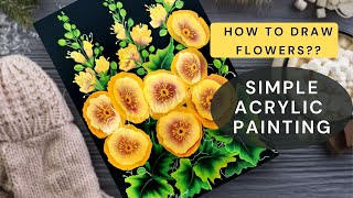 Beautiful acrylic painting flowers for beginners ART ideas