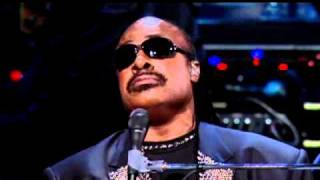 Stevie Wonder and John Legend perform "The Way You Make Me Feel" at the 25th Anniversary Concert