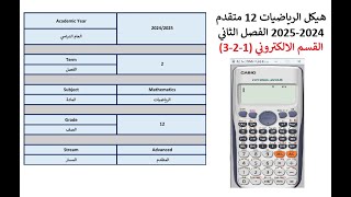 هيكل الرياضيات 12 متقدم 2024-2025 الفصل الثاني القسم الاكتروني ( 1-2-3 ) مقتطفات