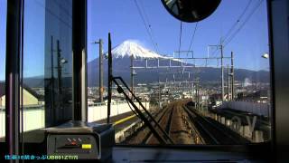 313系電車の車窓からの富士山。身延線。パート01。富士駅から富士根駅まで