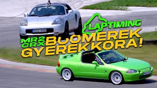 BOOMEREK gyermekkora / Toyota MR2 Roadster vs. Honda CRX DelSol 1.6 Vti (Laptiming ep. 293.)