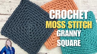 EASY MOSS STITCH GRANNY SQUARE | Crochet Granny Square | Hope Corner Farm