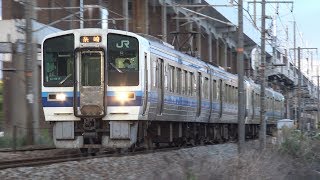 【4K】JR山陽本線　普通列車213系電車　ｵｶC-07編成+ｵｶC-11編成