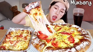 치즈토핑 듬뿍!!🍕치즈폭탄 리얼 시카고 피자에  꾸덕꾸덕 트러플 파스타(ft.피자마루:)▶피자 먹방 Cheese Pizza \u0026 PastaㅣREAL SOUNDㅣASMR MUKBANG