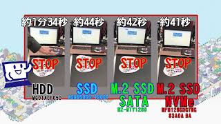 M.2 SSD PCIe SATA HDD 各ストレージ起動比較