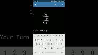 A.I. plays tic tac toe using random, #shorts, #python, #pydroid, #tictac, #crosszero, #coding