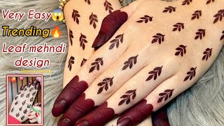 Easy red mehndi Design ❤️ | how to make trending leaf mehendi designs | leaf Mehandi ka design 🤯