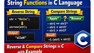 Reverse & Compare Two Strings In C Language (@EnhanceCodeLearning
