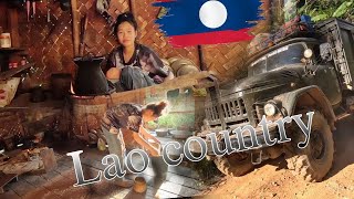 Lao country กว่าจะถึงนาแจง เส้นทางนี้สุดโหด  #Laofarmer #Laogirls #สาวน้อยบ้านป่า