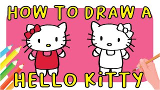 How to Draw Hello Kitty for Kids | ハローキティの描き方 | Hur man ritar Hello Kitty