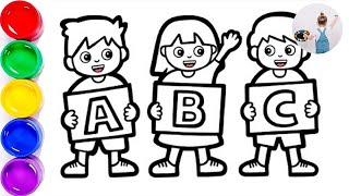 Bolalar uchun alifbo chizish. Draw picture alphabet for kids with song.  Алфавит для детей