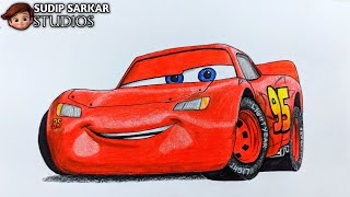 How to draw Lightning Mcqueen - Easy step-by-step drawing lessons